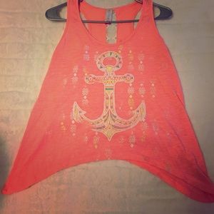 Salmon anchor tank top
